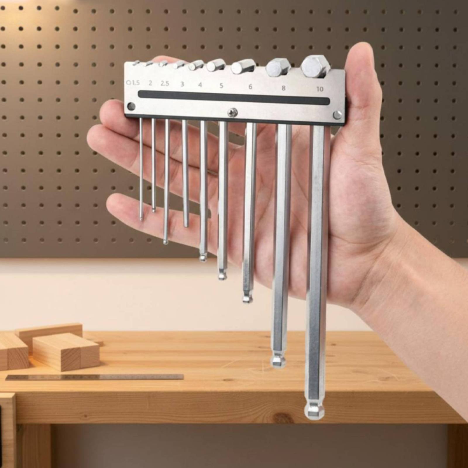 Workshop Tools Organizer - Support mural pour clés hexagonales, support