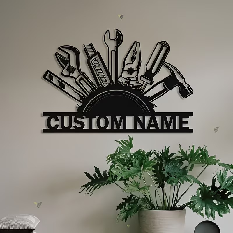 Tools Name In Workshop - Décoration murale en métal personnalisée -