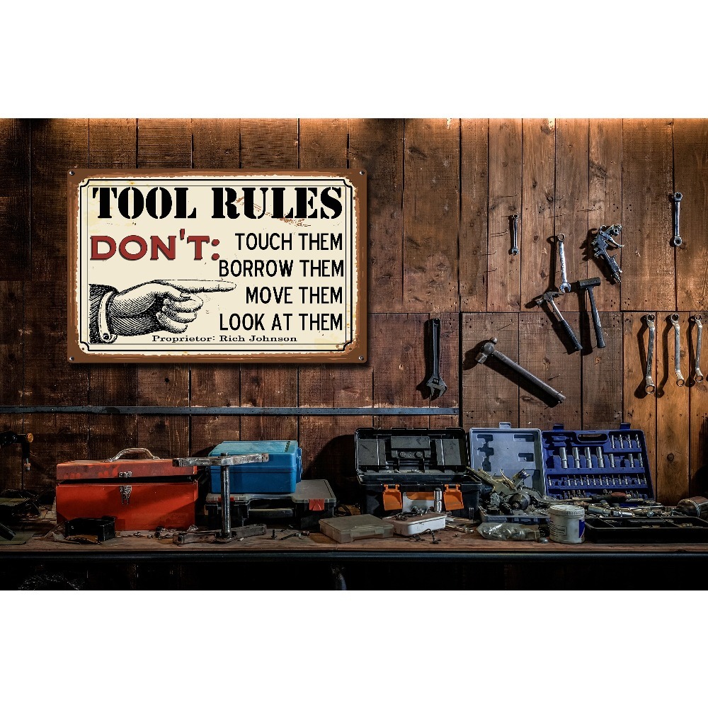 1 plaque métallique personnali - Tools Name In Workshop avis et prix